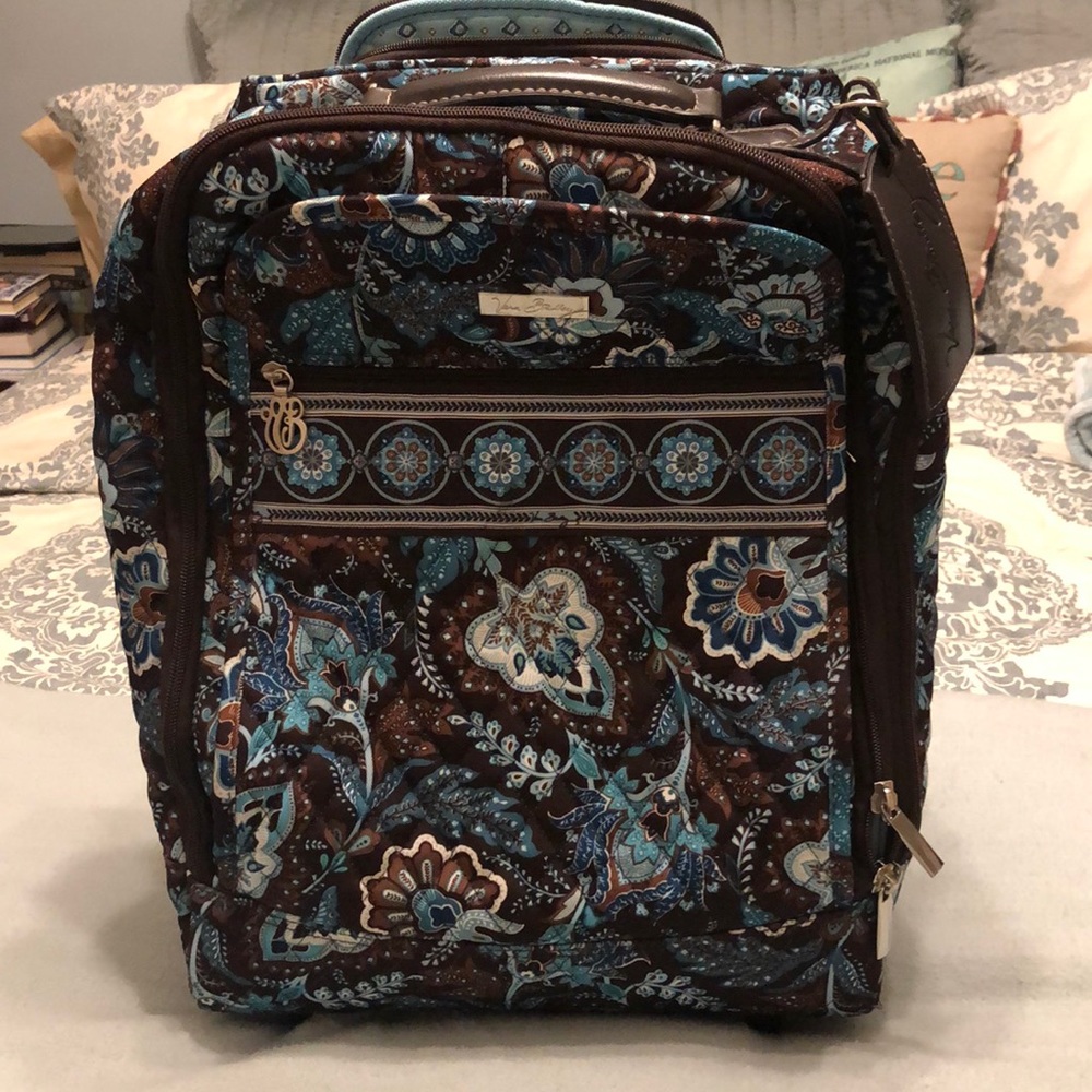 Gently used Vera Bradley Java Blue small suitcase